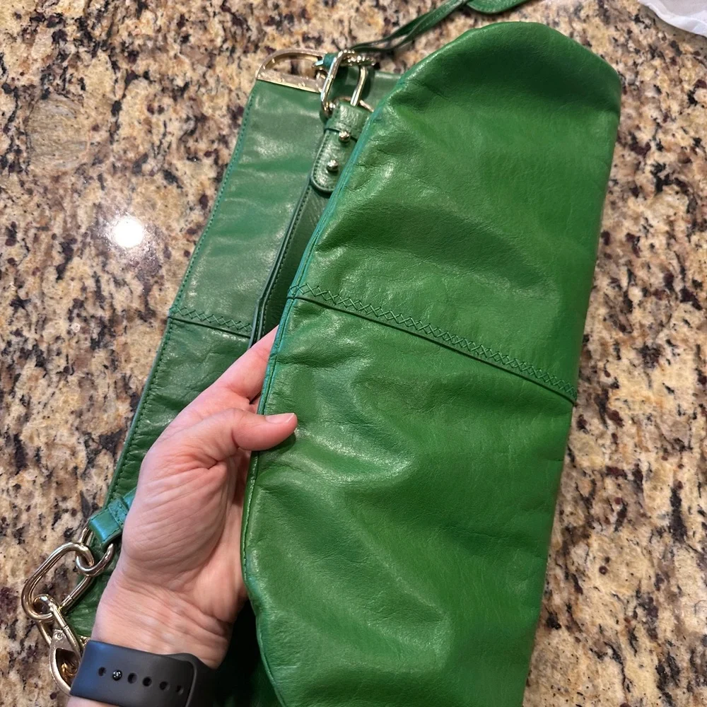 Badgley Mischka "Gaia" Vibrant Green Hobo Shoulder Bag - Picture 6 of 7